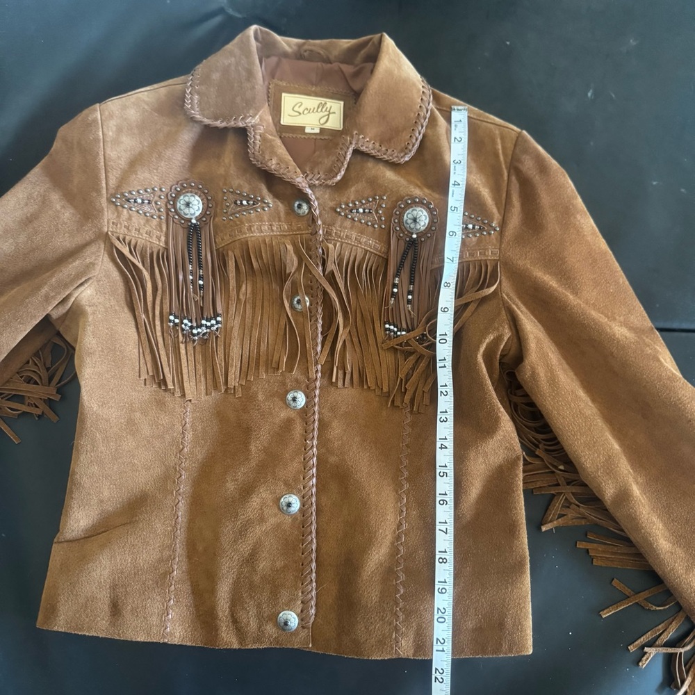 Scully Tan Suede Fringe Leather Jacket - Picture 11 of 15